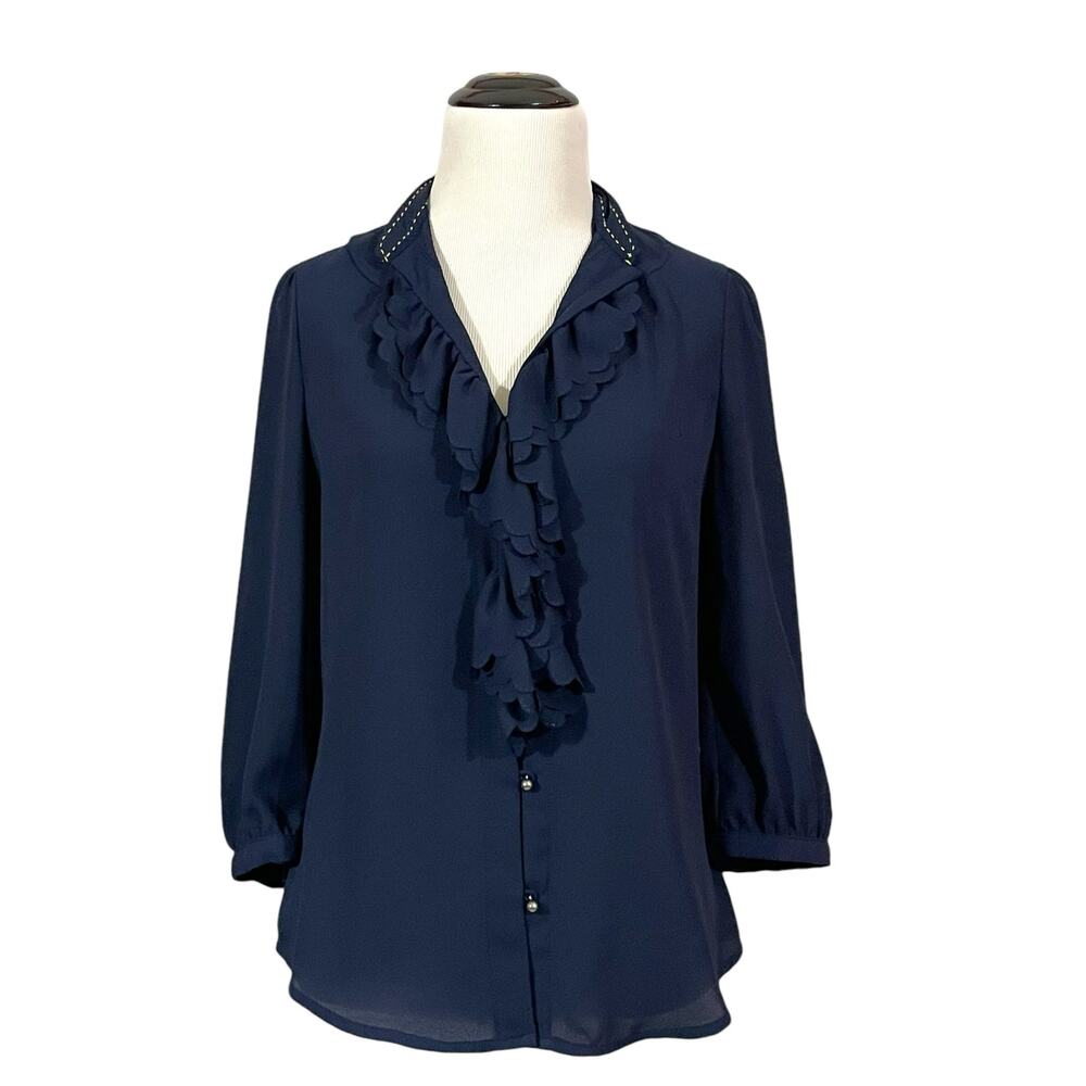 Anthropologie HD in Paris Picea Blouse - Blue - US 2